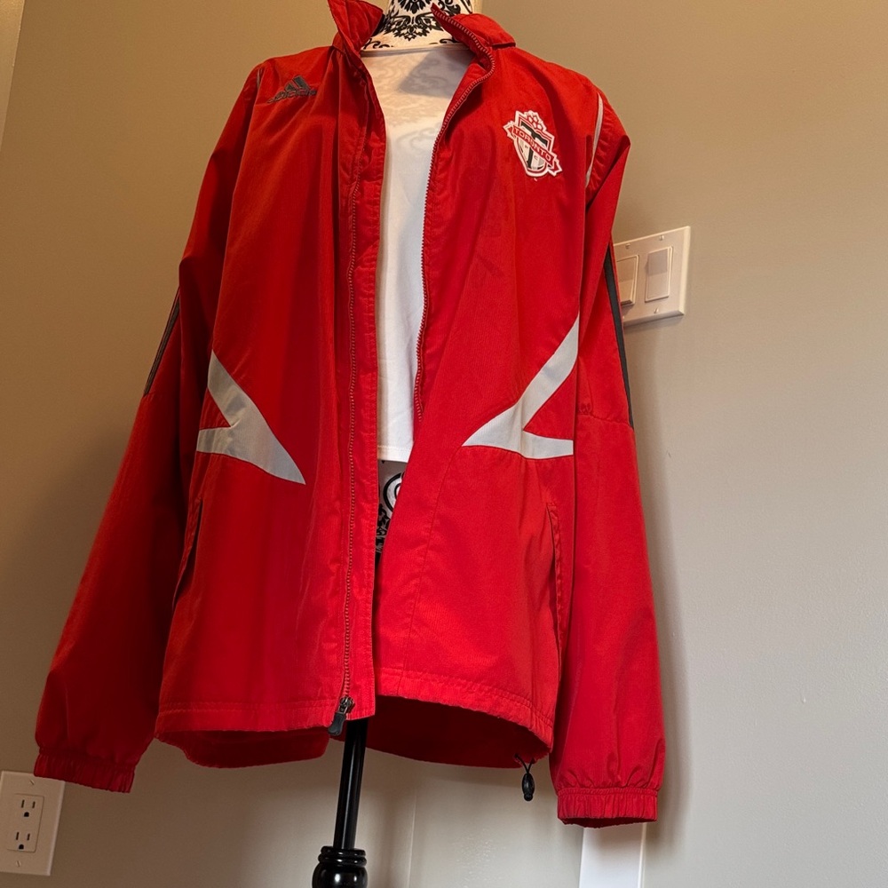 Red Windbreaker Jacket with Logo